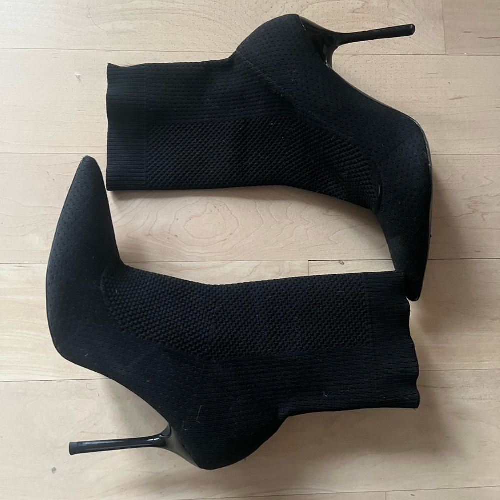 Zara sock stiletto boots in black, size 41 (EU)/ 10 (US)